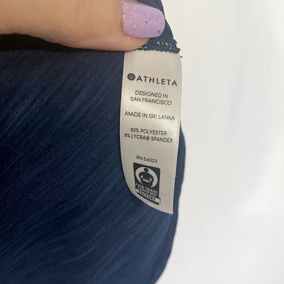 Athleta Kettlebella Blue Space Dye Train Tee Size‎ XS - Picture 4 of 7